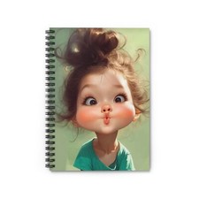DS Cartoon Girl Spiral Notebook - Ruled Line