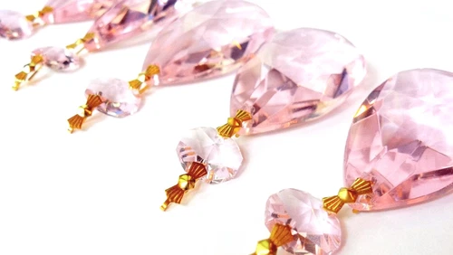 10 Cristales Araña Rosa 38mm Lágrima Prisma Colgante Atrapasol - Imagen 2 de 3