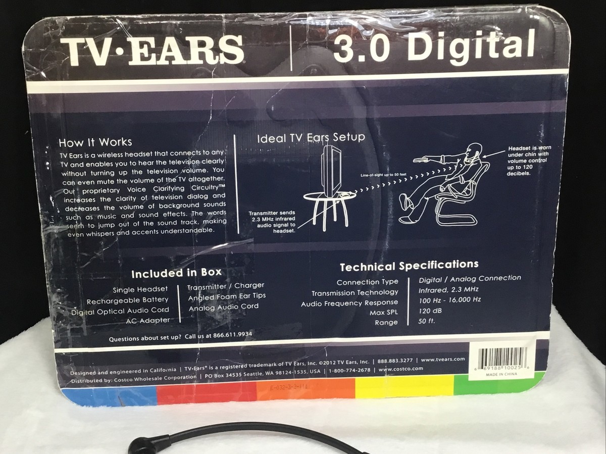 TV Ears Digital Wireless Headset for TV Hearing Extra Ear