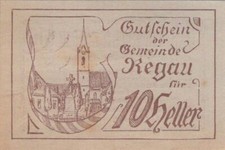 10 HELLER 1920 City of REGAU Upper AUSTRIA Notgeld Banknote #PD954.U