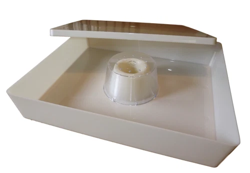 A square rapid bee feeder and lid