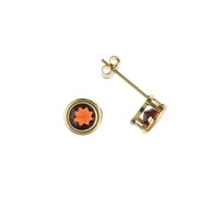 Ladies Jewellery 9ct Yellow Gold Real Red Garnet Rubover Stud Earrings Ladies Jewellery 9ct Yellow Gold Real Red Garnet Rubover Stud Earrings