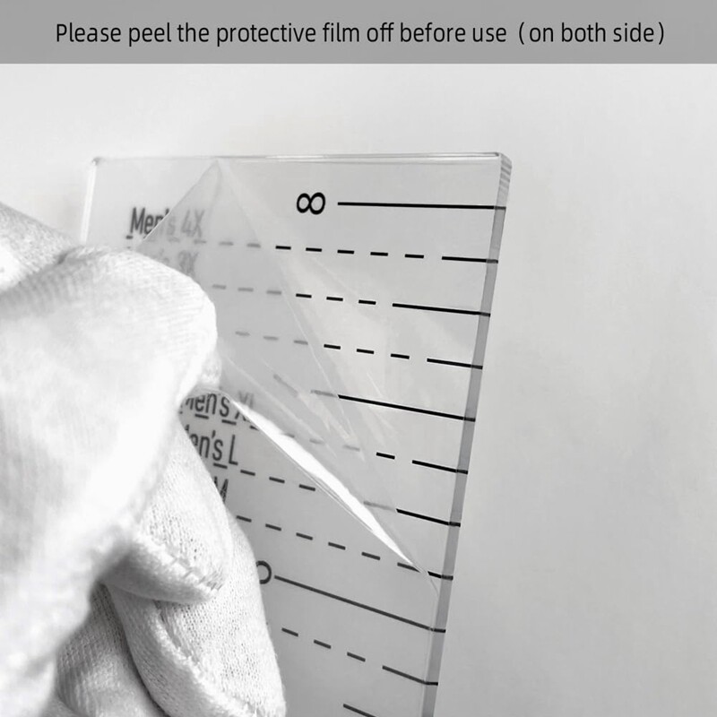 Left Chest Logo Placement Tool for Heat Press, Acrylic T Shirt Ruler