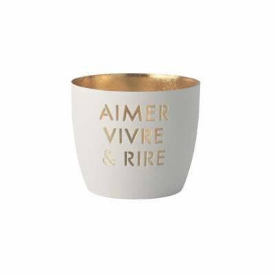 Gift Company Windlicht Madras Aimer vivre & rire M Teelichthalter Eisen H 8.5 cm