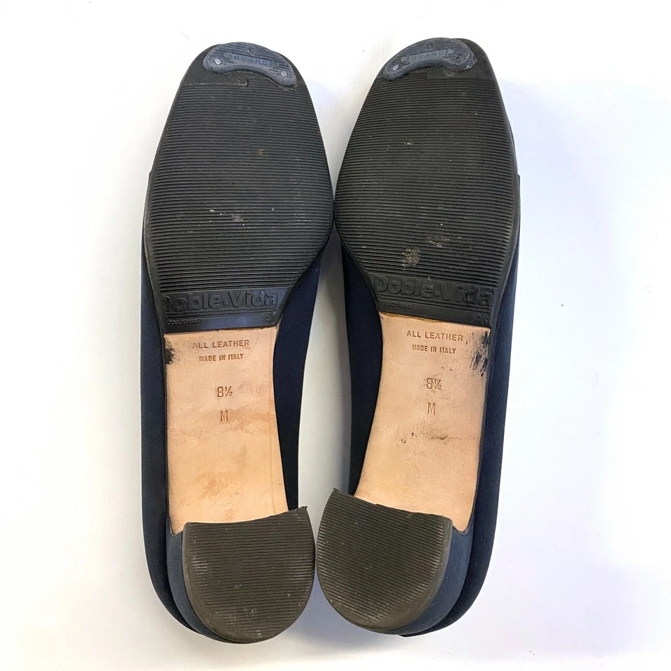 LOT x 3 Vtg YSL Yves Saint Laurent Blue Satin & Black Yellow Patent Pumps 8.5M - Image 4 of 4