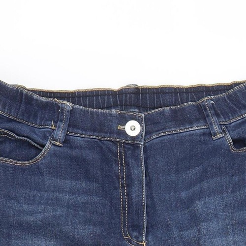 Samoon Damenjeans blau Baumwolle Capri Größe 32 in L25 mit normalem Reißverschluss - Bild 5 von 12