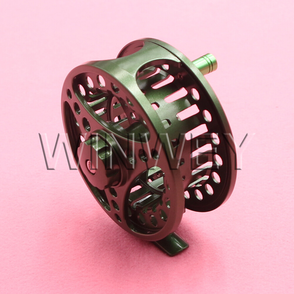 HQ ALUMINUM FLY FISHING REEL 7/8 95MM LEFT OR RIGHT HAND RETREIVE GREEN