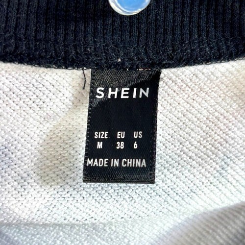 SHEIN Black Floral Lightweight Bomber Sz M - Picture 2 of 7