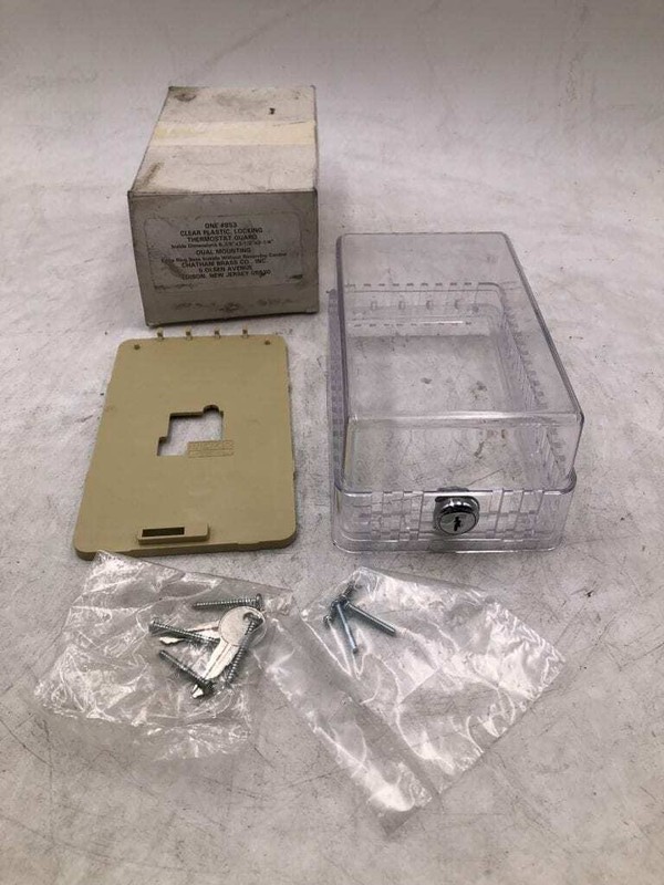 Chatham Brass Clear Plastic Locking Thermostat Guard 6-3/8"X3-1/2"X3-1/4" NIB...