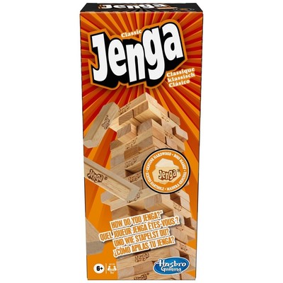 Jenga Classic Spiel Holzklotz stapeln interaktiver Spaß für Kinder & Erwachsene NEU