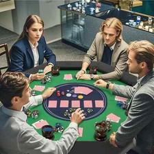 Foldable Poker Table for 8 Players Blackjack Texas Hold’em Table-Green