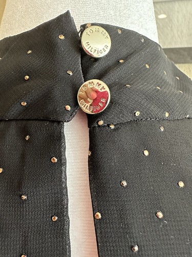 Abito con borchie Tommy Hilfiger da donna nero collo alto oro, foderato - taglia 4 - Foto 5 di 12