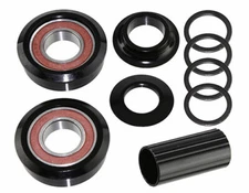 ALLOY BOTTOM BRACKET SET AMERICAN 22A 22MM KIT BLACK.
