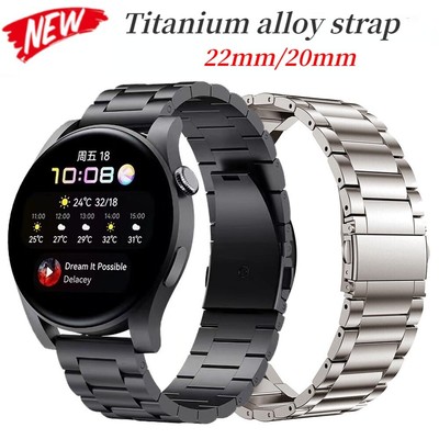 20mm | 22 mm Titan Edelstahl Glieder-Uhrenarmband Silber Schwarz Metall Quickfit