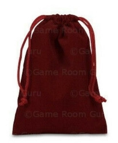 Nuevo conjunto de 7 piezas de dados poliédricos rojo profundo negro Géminis - D&D RPG - bolsa borgoña - Imagen 2 de 2