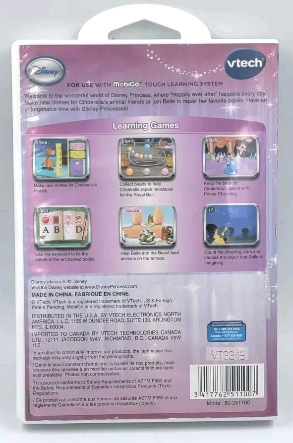 VTech MobiGo Cartridge Disney Princess Game Touch Learning System Complete - Image 2 of 3