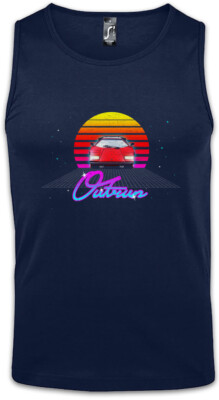 Outrun Herren Tank Top Gamer Gaming Geek Nerd Fun 8 16 Bit Arcade Electro Techno