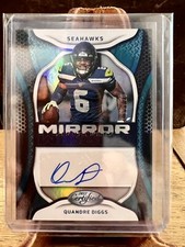 Quandre Diggs 2022 Panini Certified Mirror Black Auto /20 Seattle Seahawks