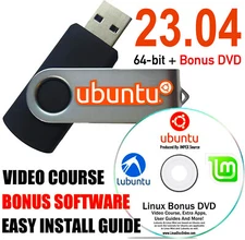 Ubuntu Linux 23.04 Latest Version Lunar Lobster 64 Bit Bootable Live Install USB