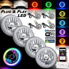 5-34 Rgb Smd Color-chasing Angel Eye Halo Headlight 1824w Led Lamp Bulb Set