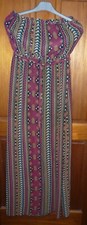 Womans Strapless boohoo Dress High splits Aztec Patterns Size UK12 EUR40 Excelle