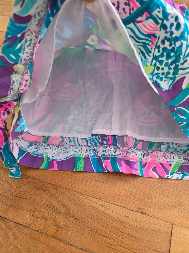 Vestido Lilly Pulitzer Multicolor Cambio Fiesta Toda la Marea niños niña Talla 3 A001009 Foto 4 de 4