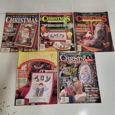 VTG Lot Of 5 Cross Stitch Christmas Other Holiday Magazines Ornaments Crafts