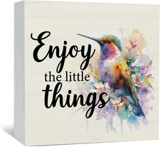 Hummingbird Decor - Hummingbird Gifts for Women, Inspirational Wooden Box Signs,