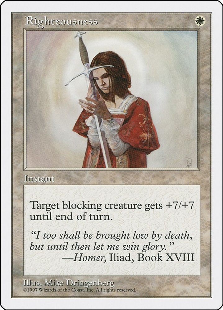 Righteousness #56 Fifth Edition Lightly Played Magic The Gathering