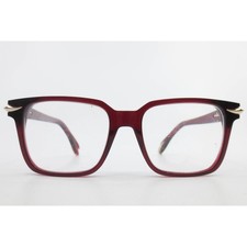 Roberto Cavalli Eyeglasses Burgundy Wine Square Frames Gold Accents 52-18 36767