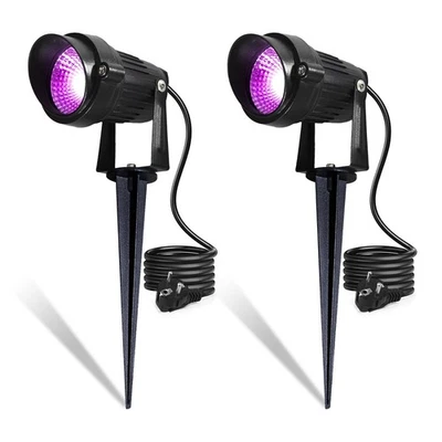 2er Schwarzlicht Strahler,UV Schwarzlichtlampe,LED Gartenstrahler UV mit 1.5M... - Bild 1 von 4