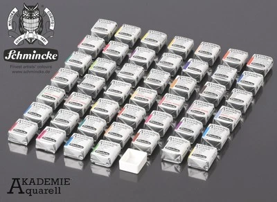 Schmincke AKADEMIE Aquarell 46 Farbtöne Künstler Aquarellfarbe 1/2 Näpfchen