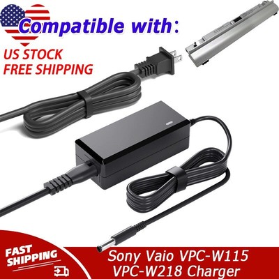 AC Adapter Charger for Sony Vaio VPC-W115 VPC-W125 VPC-W216 VPC-W218 Power Cord