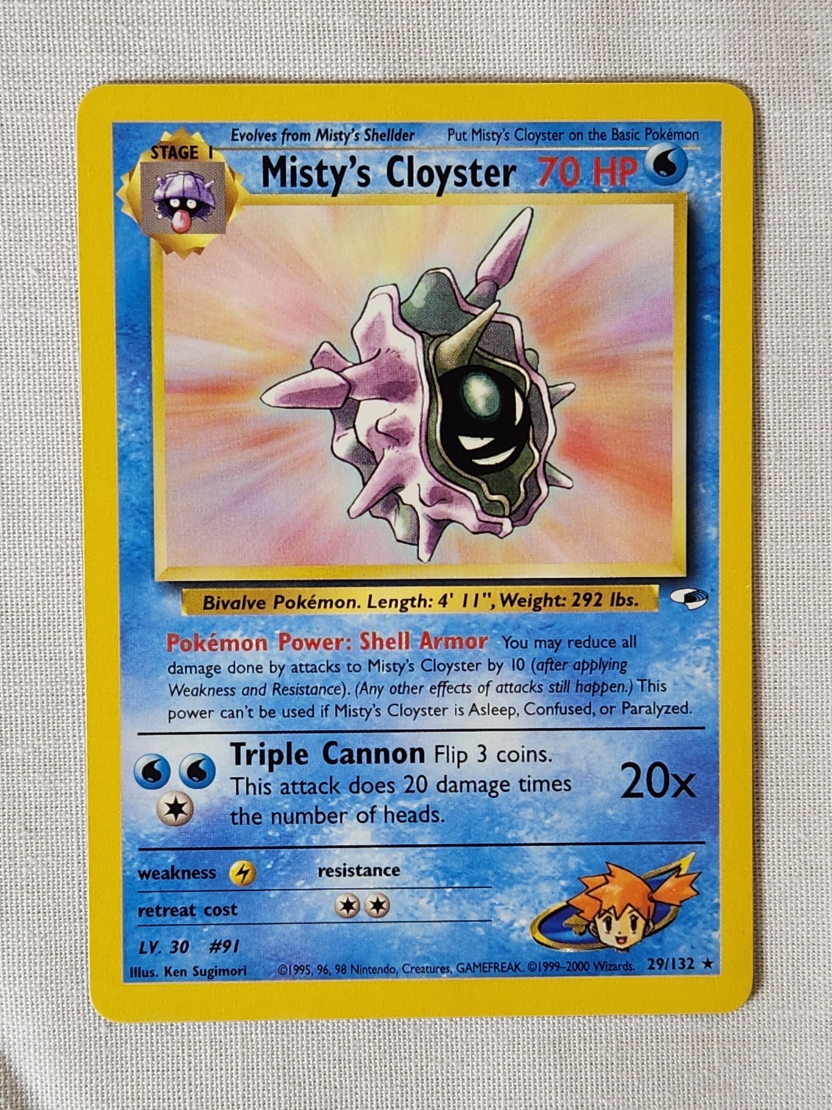 NM Misty's Cloyster 29 Gym Heroes Pokemon TCG