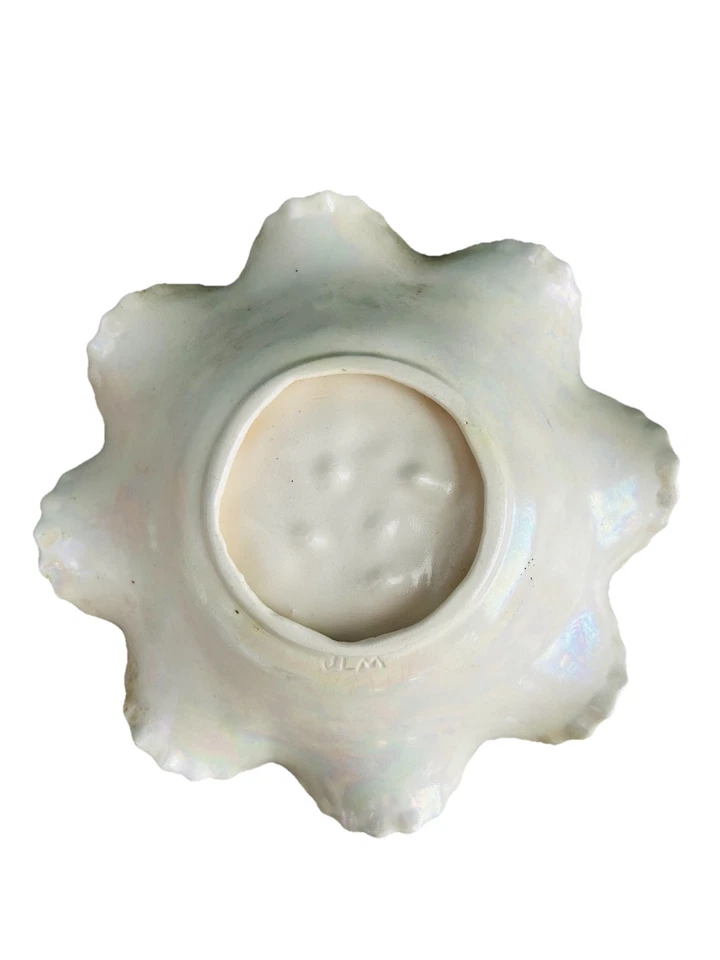 Majolica Ceramic Hand Painted Candy Dish Bowl Grape Design Gold Trim Signed JLM - Изображение 3 из 4