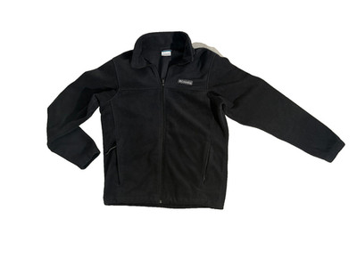 COLUMBIA Jacket Mens Small Black Fleece Full Zip Outdoor Hiking Winter Coat Top