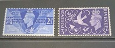 GB KGVI 1946 Victory SG491 SG492 MNH
