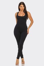 Front Square Neck One Sleeveless Catsuit Jumpsuit