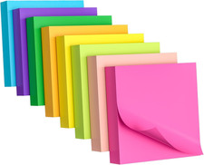 Sticky Notes 3X3 Inch, 8 Pads, 800 Sheets, 8 Bright Colors Sticky Note Pad, Bulk