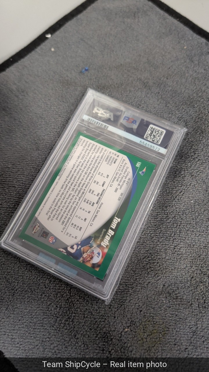 2002 TOPPS CHROME TOM BRADY  100 PSA NMMT 8 G1N view 6
