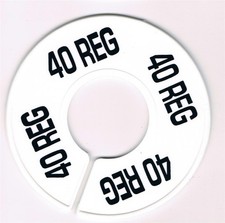 Store Fixtures 25 NEW WHITE ROUND CLOTHES SIZE DIVIDERS SIZE 40 REGULAR