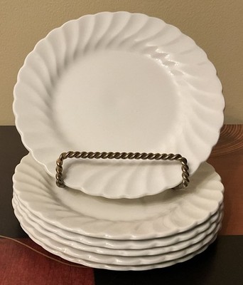 Johnson Brothers Snowhite Regency Swirl 6 Bread And Butter Plates 6 1/4 