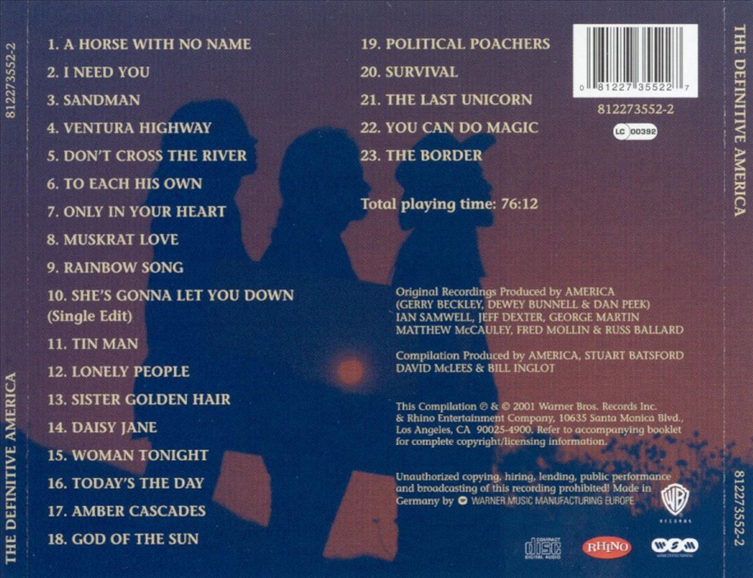 America Definitive America New Cd
