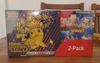 Pokemon Surging Sparks Costco 2-Pack - Elite Trainer Box (ETB) + Booster Bundle