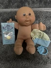 Vintage 2005 Cabbage Patch Kids Doll Baby Boy Collectable Bald Brown Eyes Certif
