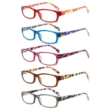Kerecsen Women's Reading Glasses 5 Pairs, Mix Color -3, 2.75X