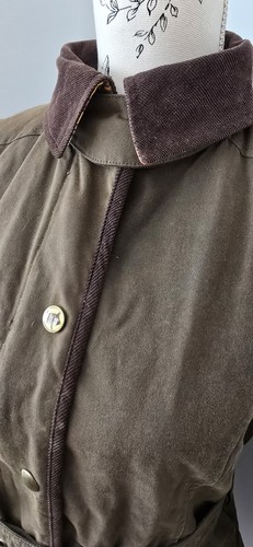 JOULES Milbury Olive Khaki waxed Jacket Halley Stevensons coat 8 Floral Cord - Picture 4 of 16