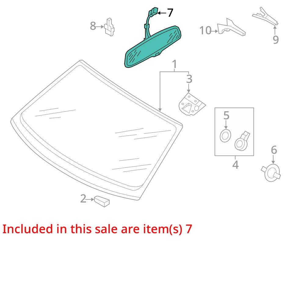 2000-2012 Audi A4 Quattro Interior Rear View Mirror Oem BHGWO - Image 2 of 3