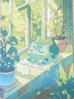 Japanese ART STYLE Bulbasaur Fan Full Art Pokemon Custom Card/perfect bookmark 