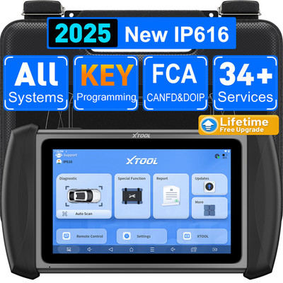 XTOOL IP616 V2.0 OBD2 Scanner Key Programming Full System Scan Tool Free Update 